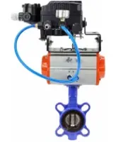 Затвор дисковый поворотный DN.ru WBV1413E-2W-Fb-H Ду150 Ру16, корпус - чугун GGG50, диск - чугун GGG40, уплотнение - EPDM, с пневмоприводом PA-SA-140 и электропневматическим поворотным позиционером YT-1000RSN без обратной связи