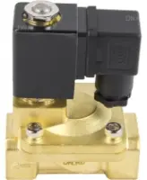 Клапан электромагнитный DN.ru VS400-ET-NC-24VDC 1″ Ду25 Ру16, соленоидный двухходовой, корпус - латунь, уплотнение - EPDM, резьбовой, нормально-закрытый, пилотный, катушка - 24В
