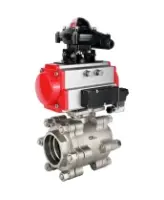 Кран шаровой DN.ru BV3232P(3pc)-FP-SW-ISO-H Ду65 Ру63 полнопроходной, корпус - нержавеющая сталь SS316, под приварку, с пневмоприводом PA-SA-130, пневмораспределителем 4M310-08 AC220V, БКВ APL-210N