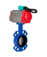 Затвор дисковый поворотный DN.ru WBV1432E-2W-Fb-H Ду100 Ру16 корпус - чугун GGG50, диск - нержавеющая сталь 316L, уплотнение - EPDM, с пневмоприводом PA-DA-083 и магнитным переключателем ALS200D