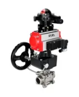 Кран шаровой DN.ru BV3232P(3pc)-FP-W-ISO-H WDVF Ду40 Ру40 полнопроходной, трехсоставной, нержавеющая сталь 316, PTFE, под приварку, с пневмоприводом PA-DA-065, пн.распределителем 4M310-08 AC220V, БКВ APL-210N, ручным дублером MON1-250-T26-ISO