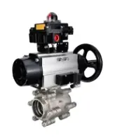 Кран шаровой DN.ru BV3232P(3pc)-FP-SW-ISO-H Ду100 Ру63 полнопроходной, корпус - нержавеющая сталь SS316, под приварку, с пневмоприводом PA-DA-105-1, пневмораспределителем 4M310-08 AC220V, БКВ APL-410N EX