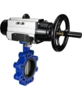 Затвор дисковый поворотный DN.ru WBV1631N-2W-Fb-H Ду150 Ру16 LUG корпус - чугун QT450, диск - нержавеющая сталь 304, уплотнение - NBR, с пневмоприводом PA-DA-105-1 и пневмораспределителем 4M310-08 AC220V