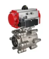 Кран шаровой DN.ru BV3232P(3pc)-FP-SW-ISO-H Ду65 Ру63 полнопроходной, корпус - нержавеющая сталь SS316, под приварку, с пневмоприводом PA-SA-130, пневмораспределителем 4M310-08 AC220V