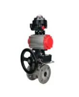 Кран шаровой DN.ru BV3232P(2pc)-FP-F-ISO-H Ду80 Ру16 полнопроходной двухходовой, нержавеющая сталь 316, фланцевый, уплотнение - PTFE, с пневмоприводом PA-DA-083, ручным дублером MON2-450-T28-ISO и БКВ APL-510N EX