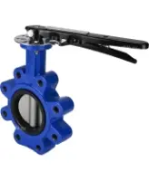 Затвор дисковый поворотный DN.ru WBV1631N-2W-Fb-H Ду150 Ру16 LUG межфланцевый, корпус - чугун QT450, диск - нержавеющая сталь 304, уплотнение - NBR, с рукояткой