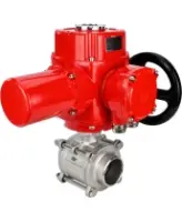 Кран шаровой DN.ru BV3232P(3pc)-FP-W-ISO-H Ду80 Ру25 полнопроходной двухходовой, нержавеющая сталь SS316, под приварку, уплотнение - PTFE, с электроприводом DN.ru QT-EX-015M-O2-380VAC-У1