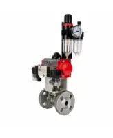 Кран шаровой DN.ru BV3131P(3pc)-FP-F-ISO-H Ду100 Ру16 полнопроходной, фланцевый, корпус - нержавеющая сталь 304, PTFE, 22х22, WDVF, с пневмоприводом PA-DA-105, пневмораспределителем 4M320-08 AC220V и БПВ AFC2000