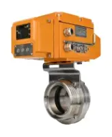 Затвор дисковый поворотный DN.ru WBV3131E-2W-T-H Ду50 Ру10 резьбовой, корпус - пищевая нержавеющая сталь 304, уплотнение - EPDM, с электроприводом QT-N-005EM-A1-220VAC-У1 c датчиком обратной связи и входным управляющим сигналом 4-20мА HARK