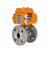 Кран шаровой DN.ru BV3232P(2pc)-FP-F-ISO-H Ду50 Ру16 полнопроходной фланцевый, корпус - нержавеющая сталь 316, уплотнение - PTFE, с электроприводом DN.ru QT-N-008EM-O1-220VAC-У1 HARK