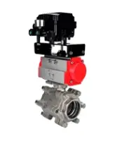 Кран шаровой DN.ru BV3232P(3pc)-FP-SW-ISO-H Ду80 Ру63 полнопроходной, корпус - нержавеющая сталь SS316, под приварку, с пневмоприводом PA-DA-105, электропневматическим поворотным позиционером YT-1000RSN без обратной связи