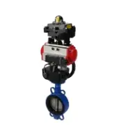 Затвор дисковый поворотный DN.ru WBV3432N-2W-Fb-H Ду200 Ру16, корпус - углеродистая сталь WCB, диск - нержавеющая сталь 316L, NBR, с пневмоприводом PA-DA-130, пневмораспределителем 4M310-08 AC220V, БКВ APL-210N и ручным дублером MON3-700-T38-ISO
