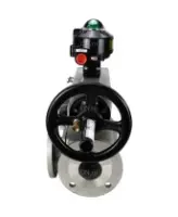 Кран шаровой DN.ru BV3232P(4pc)-FP-3WL-F Ду100 Ру16 полнопроходной трехходовой, фланцевый, корпус - нержавеющая сталь SS316, с пневмоприводом DN.ru PA-DA-105-1 двойного действия, пневмораспределителем 4M310-08 AC220V и БКВ APL-510N EX
