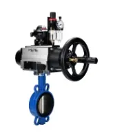 Затвор дисковый поворотный DN.ru WBV1413E-2W-Fb-H Ду150 Ру16, корпус - чугун GGG50, диск - чугун GGG40, уплотнение - EPDM, с пневмоприводом DN.ru PA-DA-105-1 двойного действия, пневмораспределителем 4M310-08 AC220V, БКВ APL-210N, БПВ AFC2000