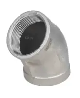 Отвод (полуотвод) DN.ru ВР-ВР-304 1 1/2″ Ду40 Ру16 угол 45°, корпус - нержавеющая сталь 304, присоединение - внутренняя / внутренняя резьба