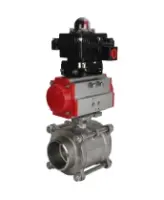 Кран шаровой DN.ru BV3232P(3pc)-FP-W-ISO-H Ду80 Ру25 полнопроходной под приварку, корпус - нержавеющая сталь 316, уплотнение - PTFE, с пневмоприводом PA-SA-130 и БКВ APL-410N EX