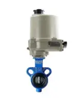 Затвор дисковый поворотный DN.ru WBV0232E-2W-Fb-ISO-H Ду25/32 Ру16, корпус - алюминиевый сплав, диск - нержавеющая сталь 316L, уплотнение - EPDM, с четвертьоборотным электроприводом ГЗ-ОФ-45/11К 220В