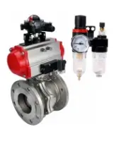 Кран шаровой DN.ru BV3232P(2pc)-FP-F-ISO-R Ду250 Ру16 полнопроходной двухходовой, нержавеющая сталь 316, фланцевый, уплотнение - PTFE, с пневмоприводом PA-DA-160 двойного действия, пневмораспределителем 4M310-08 AC220V, БКВ APL-410N EX и БПВ AFC2000