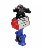 Затвор дисковый поворотный DN.ru WBV1631E-2W-Fb-H Ду65 Ру16 LUG корпус - чугун QT450, диск - нержавеющая сталь 304, уплотнение - EPDM, с пневмоприводом DN.ru PA-SA-105 и БКВ APL-210N