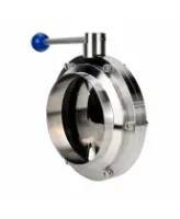 Затвор дисковый поворотный DN.ru WBV3131E-2W-W-H Ду150 Ру10, пищевая нержавеющая сталь 304, уплотнение - EPDM, под приварку, с рукояткой