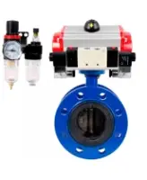 Затвор дисковый поворотный DN.ru WBV1331E-2W-F-H Ду125 Ру16 фланцевый, корпус - чугун GGG40, диск - нержавеющая сталь 304, уплотнение - EPDM, с пневмоприводом DN.ru PA-SA-160, пневмораспределителем DN.ru 4V320-08 AC220V и БПВ DN.ru AFC2000