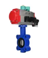 Затвор дисковый поворотный DN.ru WBV1631E-2W-Fb-H Ду65 Ру16 LUG межфланцевый, корпус - чугун QT450, диск - нержав.сталь AISI 304, уплотнение - EPDM, с пневмоприводом PA-SA-105, пневмораспределителем 4M310-08 220В NAMUR и магнитным переключателем ALS200D