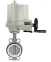 Затвор дисковый поворотный DN.ru WBV3131P-2W-Fb Ду100 Ру16, корпус - нержавеющая сталь 304, диск - нержавеющая сталь 304, уплотнение - PTFE, с электроприводом ГЗ-ОФ-110/11-M 220В