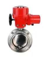 Затвор дисковый поворотный DN.ru WBV3131S-2W-T-H Ду50 Ру10 резьбовой, корпус - пищевая нержавеющая сталь 304, уплотнение - Silicon, с электроприводом QT-EX-005M-O2-220VAC-У1 с моментной муфтой и штурвалом