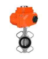 Затвор дисковый поворотный DN.ru WBV3232V-2W-Fb-H Ду100 Ру16, корпус - нержавеющая сталь 316L, диск - нержавеющая сталь 316L, уплотнение - VITON, с электроприводом DN.ru QT-N-008EM-О1-220VAC-У1 220В HARK