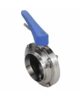 Затвор дисковый поворотный DN.ru WBV3131E-2W-W-H Ду100 Ру10 под приварку, пищевая нержавеющая сталь 304, уплотнение – EPDM, с рукояткой
