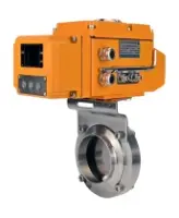Затвор дисковый поворотный DN.ru WBV3131S-2W-W-H Ду80 Ру10 под приварку, корпус - пищевая нержавеющая сталь 304, уплотнение - Silicon, с электроприводом QT-N-005EM-A1-220VAC-У1 c датчиком обратной связи и входным управляющим сигналом 4-20мА HARK