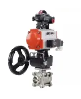 Кран шаровой DN.ru BV3232P(3pc)-FP-W-ISO-H Ду50 Ру40 полнопроходной двухходовой, корпус - нерж.сталь SS316, под приварку, уплотнение - PTFE, с пн/приводом PA-DA-83, пн/распределителем 4M310-08 220В NAMUR, БКВ APL-410N EX и ручным дублером MON2-450-T28-ISO