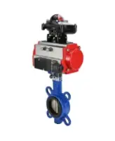 Затвор дисковый поворотный DN.ru WBV1132N-2W-Fb-H Ду125 Ру16, корпус - чугун GG25, диск - нержавеющая сталь 316L, уплотнение - NBR, с пневмоприводом DN.ru PA-DA-105 двойного действия, пневмораспределителем 4M310-08 AC220V, БКВ APL-210N