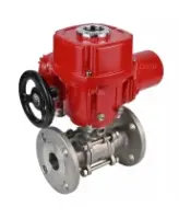 Кран шаровой DN.ru BV3131P(3pc)-FP-F-ISO-H Ду100 Ру16 полнопроходной трехсоставной, фланцевый, нержавеющая сталь 304, уплотнение - PTFE,  22х22, F10, WDVF, с электроприводом четвертьоборотным DN.ru взрывозащищенным QT-EX-020EM-O2-220VAC-У1