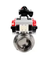 Затвор дисковый поворотный кламповый DN.ru WBV3131S-2W-C-H Ду50 Ру10 корпус - пищевая нержавеющая сталь 304, уплотнение – Silicon, с пневмоприводом DN.ru PA-DA-052, пневмораспределителем DN.ru 4V320-08 AC220V и БКВ DN.ru APL-210N