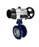 Затвор дисковый поворотный с тройным эксцентриситетом DN.ru WBV3EX-3431M-1W-F-ISO Ду100 Ру25, корпус - углеродистая сталь WCB, диск - нержавеющая сталь 304, уплотнение - METAL, с пневмоприводом PA-DA-105-1 и пневмораспределителем 4M310-08 AC220V