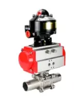 Кран шаровой DN.ru BV3232P(3pc)-FP-W-ISO-H LONG Ду65 Ру25 полнопроходной, корпус - нержавеющая сталь 316, уплотнение - PTFE, под приварку, с пневмоприводом DN.ru PA-DA-083 и БКВ APL-510N EX