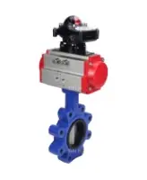 Затвор дисковый поворотный DN.ru WBV1631N-2W-Fb-H Ду150 Ру16 LUG корпус - чугун QT450, диск - нержавеющая сталь 304, уплотнение - NBR, с пневмоприводом DN.ru PA-SA-160 и БКВ APL-210N