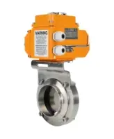 Затвор дисковый поворотный DN.ru WBV3131E-2W-W-H Ду50 Ру10 под приварку, корпус - пищевая нержавеющая сталь 304, уплотнение - EPDM, с электроприводом QT-N-003EM-O1-220VAC-У1 220В HARK