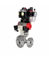 Кран шаровой DN.ru BV3232P(2pc)-FP-3WL-F-ISO-H Ду20 Ру16 HYMT трехходовой L-тип, полнопроходной, фланцевый, корпус - нержавеющая сталь AISI316, с пневмоприводом PA-DA-052, пневмораспределителем 4M320-08 AC220V, БКВ APL-510N EX и БПВ AFC2000