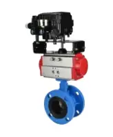 Затвор дисковый поворотный DN.ru WBV1313E-2W-F-H Ду100 Ру16 фланцевый, корпус - чугун GGG40, диск - чугун GGG40, уплотнение - EPDM, с пневмоприводом DN.ru PA-DA-105 и позиционером DN.ru YT-1000RSN с обратной связью