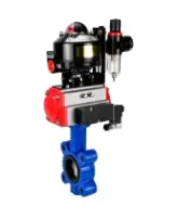 Затвор дисковый поворотный DN.ru WBV1616E-2W-Fb-H Ду100 Ру16 LUG корпус - чугун QT450, диск - чугун QT450, уплотнение - EPDM, с пневмоприводом DN.ru PA-DA-083, пневмораспределителем 4M310-08 AC220V, БКВ APL-510N EX и БПВ AFC2000