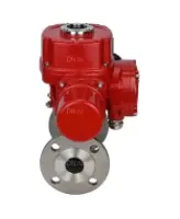 Кран шаровой DN.ru BV3131P(3pc)-FP-F-ISO-H Ду15 Ру40 трехсоставный из нержавеющей стали SS304, фланцевый, уплотнение - PTFE, полнопроходной, с 1/4-оборотным электроприводом DN.ru QT-EX-005M-O2-380VAC-У1