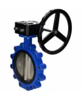 Затвор дисковый поворотный DN.ru WBV1616E-2W-Fb-R Ду200 Ру16 LUG межфланцевый, корпус - чугун QT450, диск - чугун QT450, уплотнение - EPDM, с редуктором
