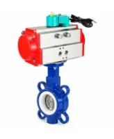 Затвор дисковый поворотный DN.ru WBV3432P-2W-Fb-H Ду80 Ру16, корпус - углеродистая сталь WCB, диск - нержавеющая сталь 316L, уплотнение - PTFE, с пневмоприводом DN.ru PA-SA-105, магнитным переключателем ALS200D