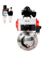 Затвор дисковый поворотный DN.ru WBV3131S-2W-W-H Ду80 Ру10 под приварку, пищевая нержавеющая сталь 304, уплотнение – Silicon, с пневмоприводом DN.ru PA-SA-083, пневмораспределителем DN.ru 4M310-08 AC220V, БКВ DN.ru APL-210N и БПВ DN.ru AFC2000