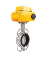 Затвор дисковый поворотный DN.ru WBV3232V-2W-Fb-H Ду100 Ру16, корпус - нержавеющая сталь 316L, диск - нержавеющая сталь 316L, уплотнение - VITON, с электроприводом QT-N-010EM-A1-220VAC-У1-DAR