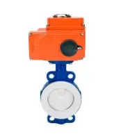 Затвор дисковый поворотный DN.ru WBV3434Pf-2W-Fb-H Ду80 Ру16 корпус - углеродистая сталь WCB, диск - углеродистая сталь WCB, футерованный PTFE, уплотнение - PTFE, с электроприводом DN.ru QT-N-008EM-О1-24VDC-У1 24В HARK