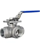 Кран шаровой DN.ru BV3232P(4pc)-SP-3WT-T-ISO-H WDVF Ду25 Ру63 стандартнопроходной, 3-ходовой Т-тип, внутренняя резьба, корпус - нержавеющая сталь AISI 316, уплотнение - PTFE, с ISO-фланцем и рукояткой