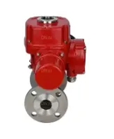 Кран шаровой DN.ru BV3232P(3pc)-FP-F-ISO-H Ду20 Ру40 трехсоставный из нержавеющей стали SS316, фланцевый, уплотнение - PTFE, полнопроходной, с 1/4-оборотным электроприводом DN.ru QT-EX-005M-O2-380VAC-У1